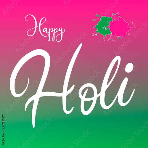 ettering illustration for Happy holi festival