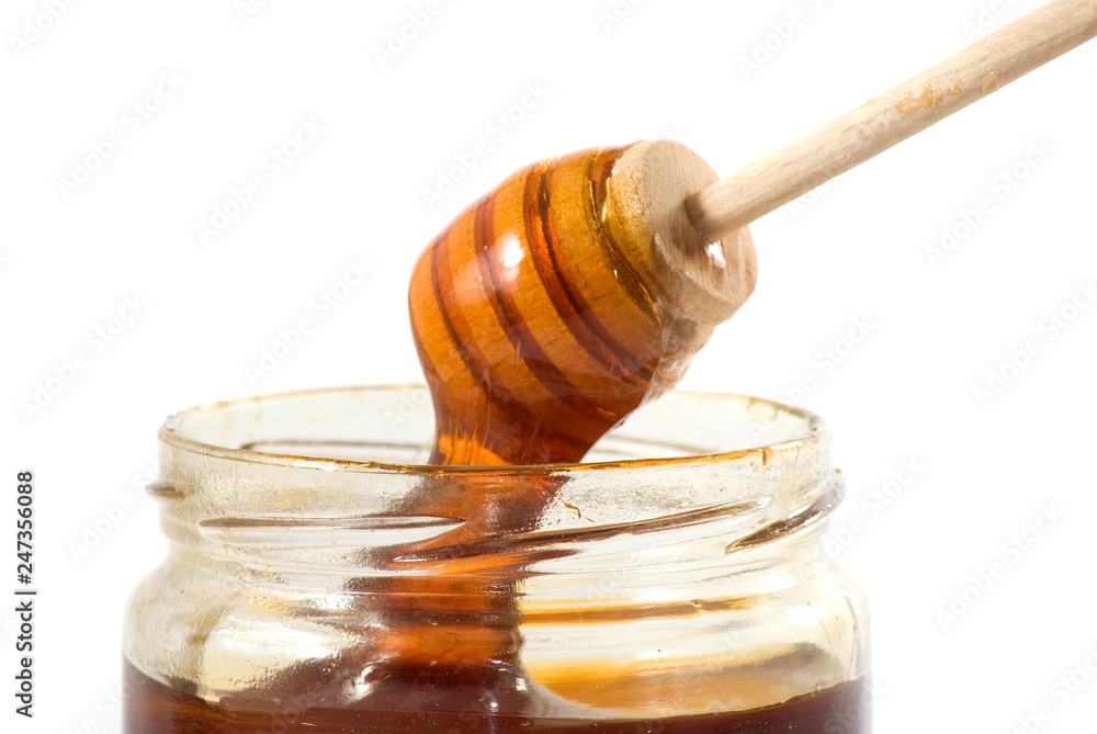 image of honey in a jar close up