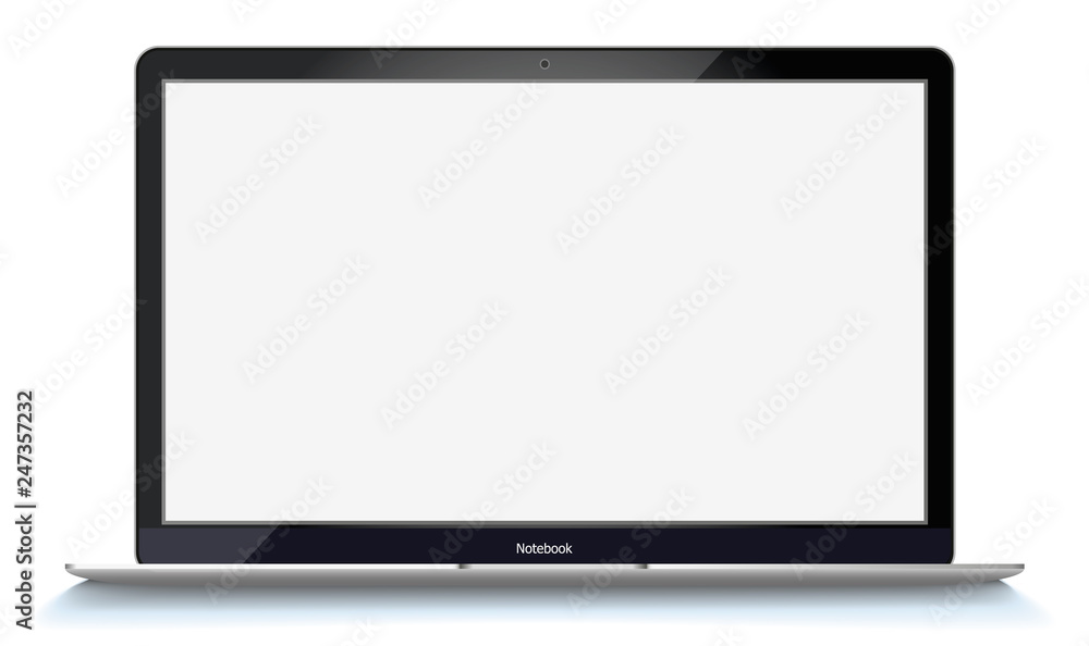 mockup with blank screen - front view.Open laptop with blank screen isolated on transparent background mockup with blank screen - front view.Open laptop with blank screen isolated on transparent background