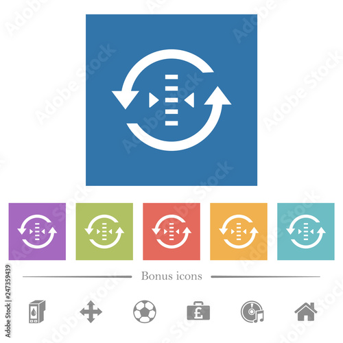 Adjust refresh rate flat white icons in square backgrounds
