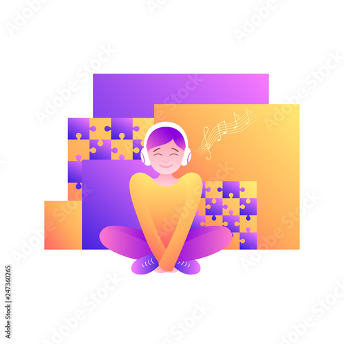 Music puzzle boy