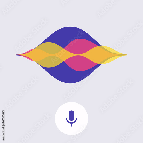 Digital voice assistant. Flat design modern vector illustration concept.