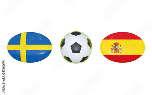 Free Download European Football Championship 2020. Schedule for football matches Sweden - Spain. Flags of countries and soccer ball. 3D illustration. - GFXLoad