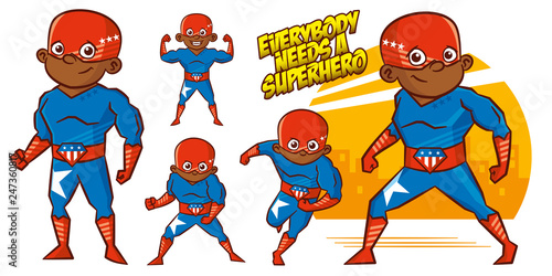 Superhero character Superheroes Set Vector illustration design