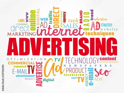 ADVERTISING word cloud, business concept background