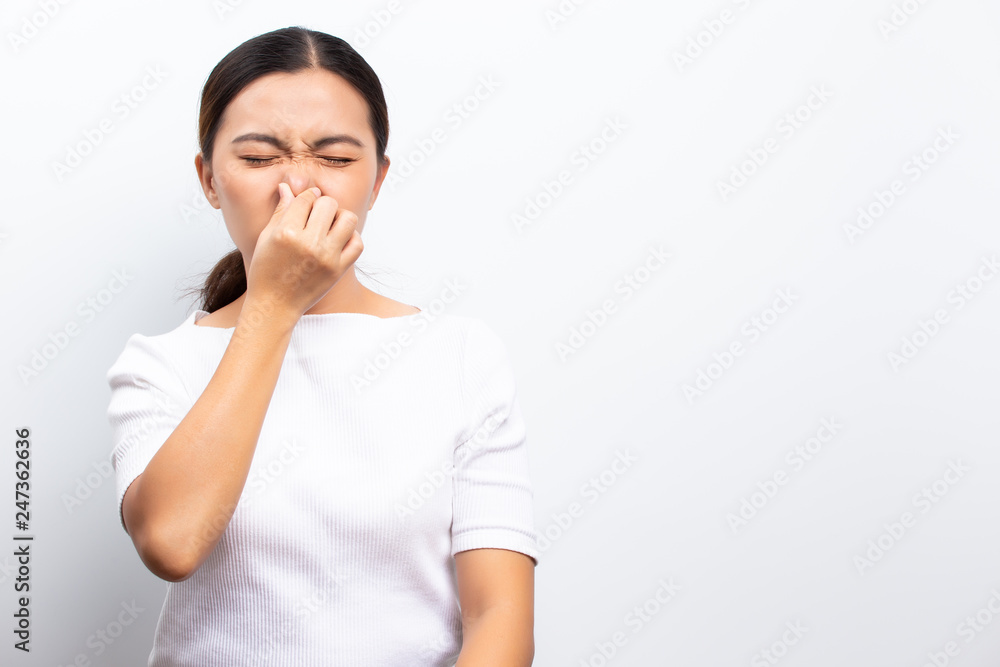 Sick woman isolated over white background Sick woman isolated over white background