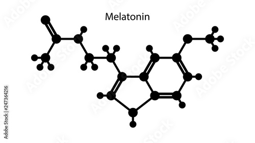 Melatonin vector. Molecular structure vector design. Melatonin hormone