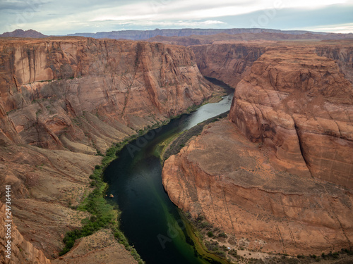 Horseshoe Bend meander of Colorado River  near the town of Page  Arizona  United States