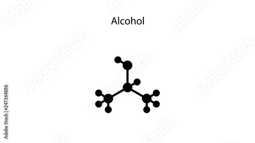 Alcohol molecular structure vector design
