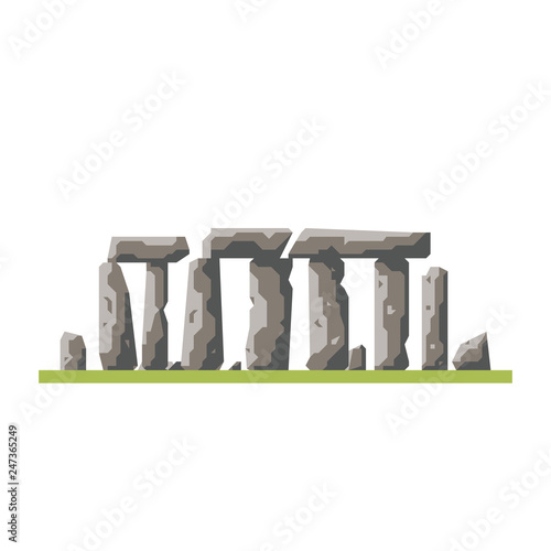 Stonehenge ancient monument at Wiltshire, UK, flat icon isolated