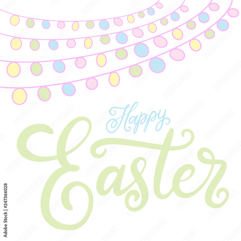 Vector EPS10 lettering illustration for happy easter Vector EPS10 lettering illustration for happy easter
