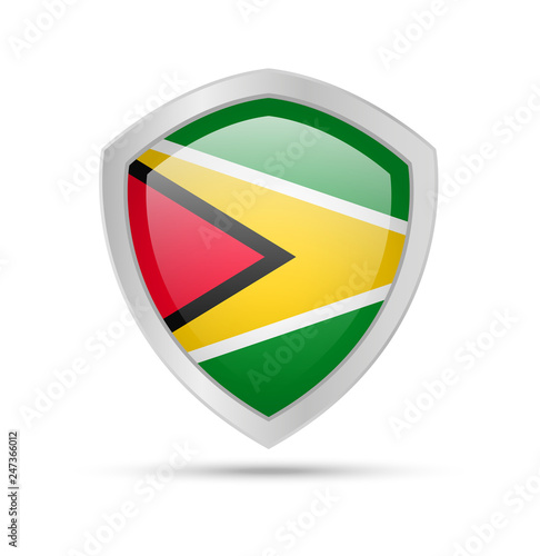 Shield with Guyana flag on white background. Free Download Shield with Guyana flag on white background. - GFXLoad