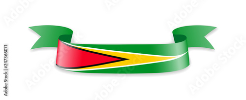 Guyana flag in the form of wave ribbon.