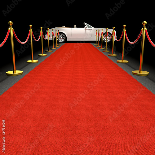 white car and red carpet
