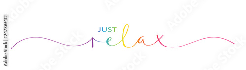 JUST RELAX brush calligraphy banner