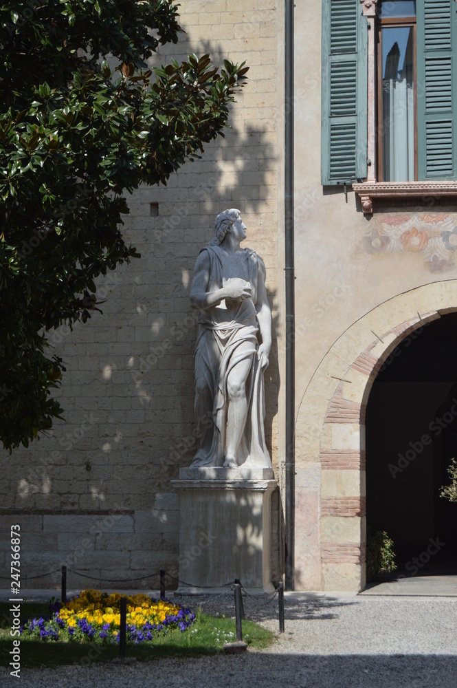 Beautiful Sculpture In The Diocesan Palace Of Verona In Verona. Travel, holidays, architecture. March 30, 2015. Verona, Veneto region, Italy.