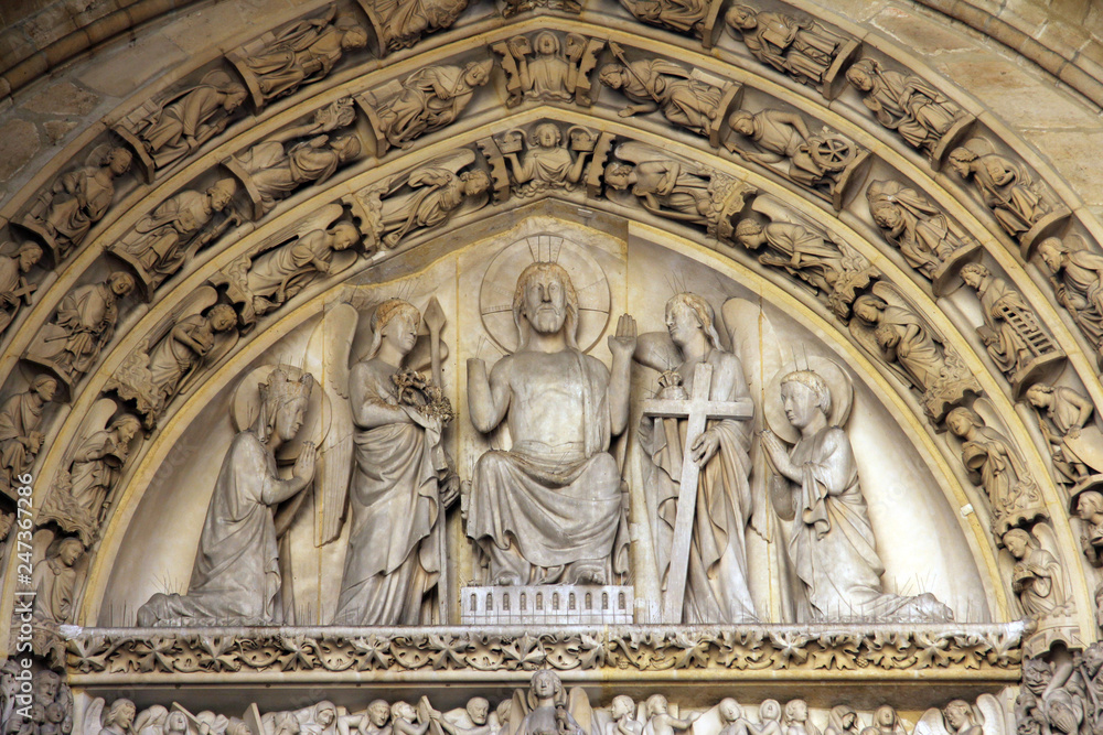 Paris, Sainte Chapelle tympanum Mary's coronation