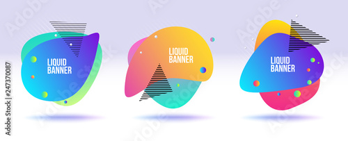 Liquid banner collection. Abstract fluid and liquid banner for replace text.