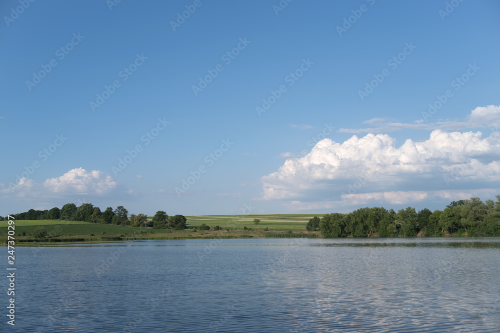 A pond in summer, Khmelnytskyi region, Ukraine A pond in summer, Khmelnytskyi region, Ukraine