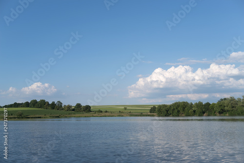 A pond in summer, Khmelnytskyi region, Ukraine