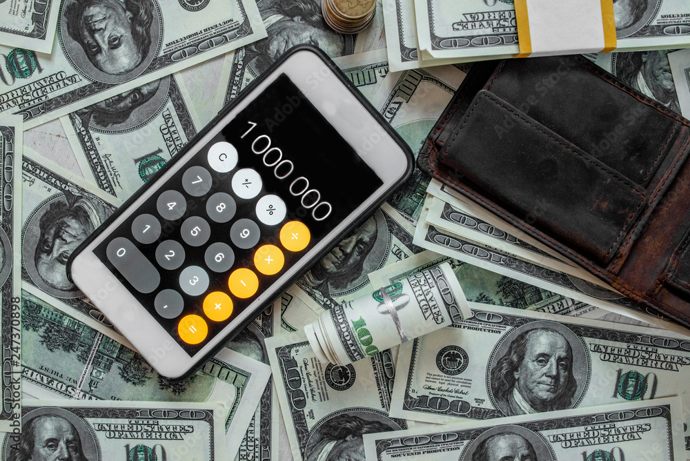 Fototapeta premium Hundreds of notes on the table