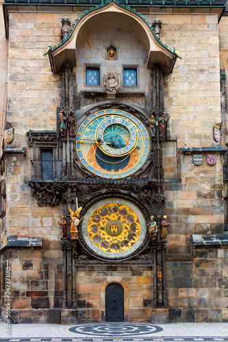 Fototapeta Famous Prague clock - Orloj, most popular touristic landmark