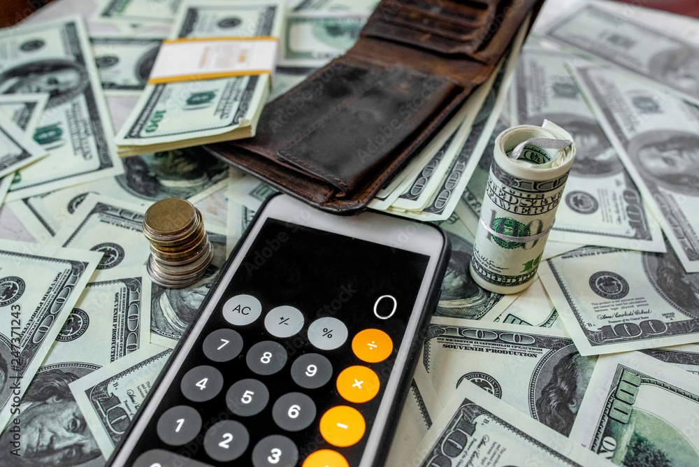 Fototapeta premium Hundreds of notes on the table