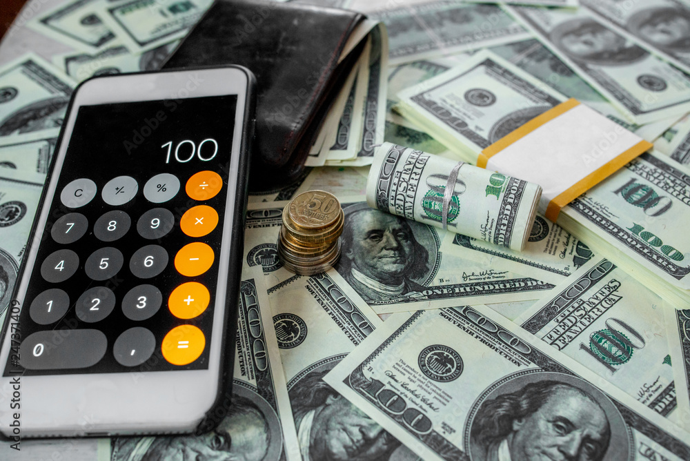 Fototapeta premium Hundreds of notes on the table