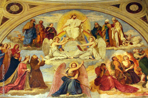 Last Judgment, fresco in the St. Elizabeth of Hungary church, Paris