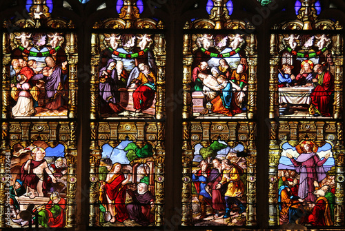 Passion and Resurrection of Christ  stained glass  Church of St. Gervais and St. Protais  Paris