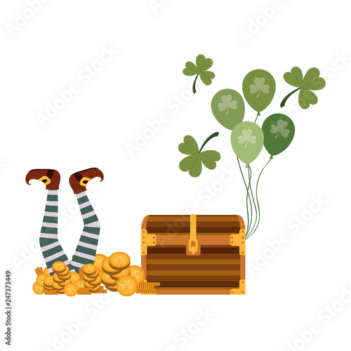 chest with coins isolated icon