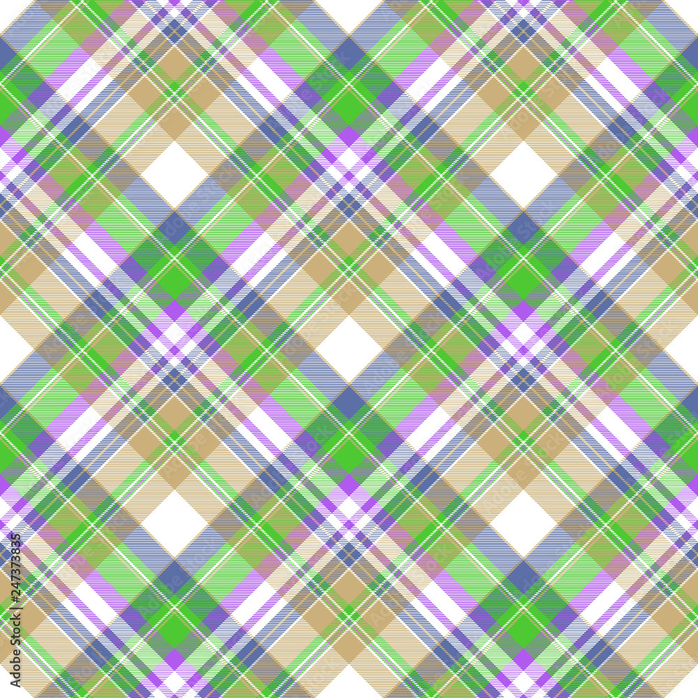 Color plaid fabric texture seamless pattern