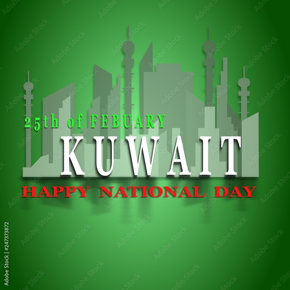 Naklejka premium Kuwait National Day Vector Template Design Illustration - Vector