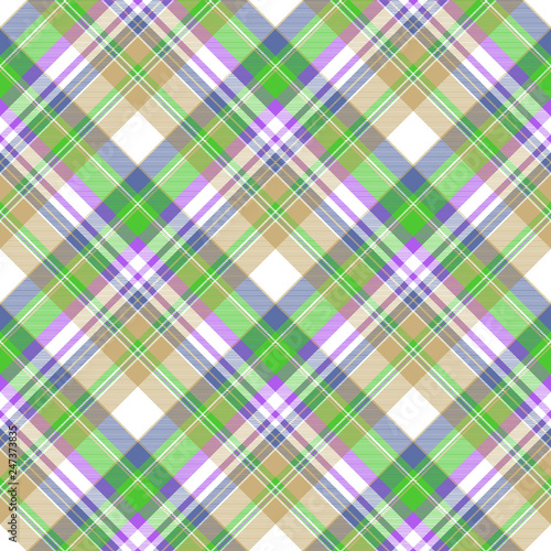 Color plaid fabric texture seamless pattern