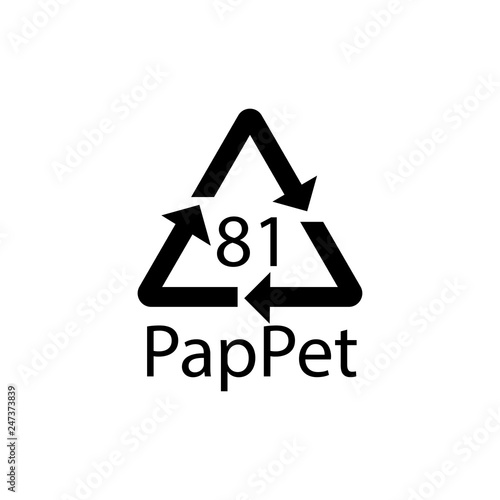 81 mark- Paper (cardboard). Recycling codes Composite materials sign