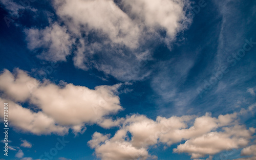Beautiful blue sky with soft clouda © jovannig