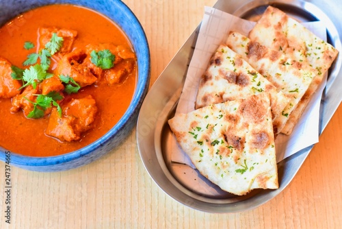 Indian Butter Chicken with Freshly Baked Naan Bread