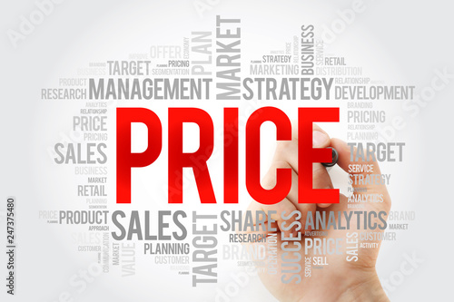 PRICE word cloud collage with marker, business concept background photo