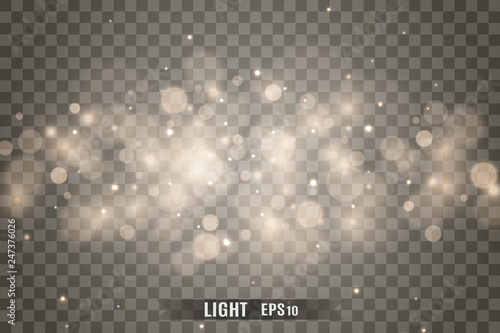 Stars glitter special light effect. Vector sparkles on transparent background. Christmas abstract pattern. Sparkling magic dust particles