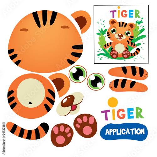 Cut Glue Tiger Children Paper Application Game