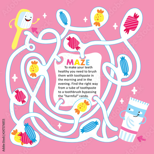 Kids Maze Game Puzzle Candy Printable Template
