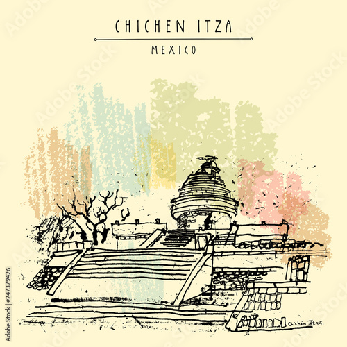 Wallpaper Mural Chichen Itza Mexico postcard Torontodigital.ca