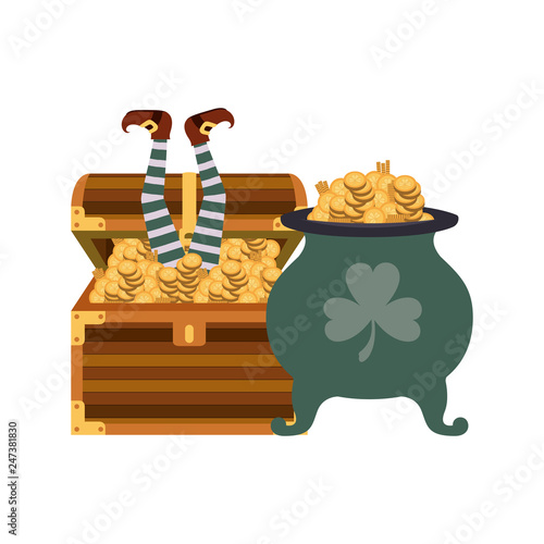 chest with coins isolated icon