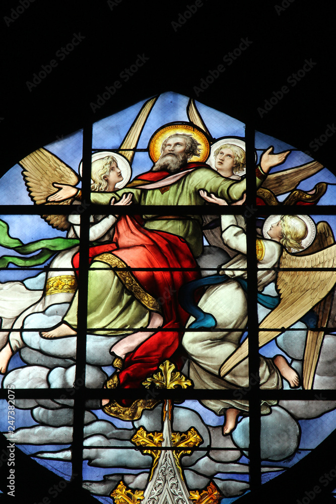 Stained glass, Saint Severin church, Paris, France