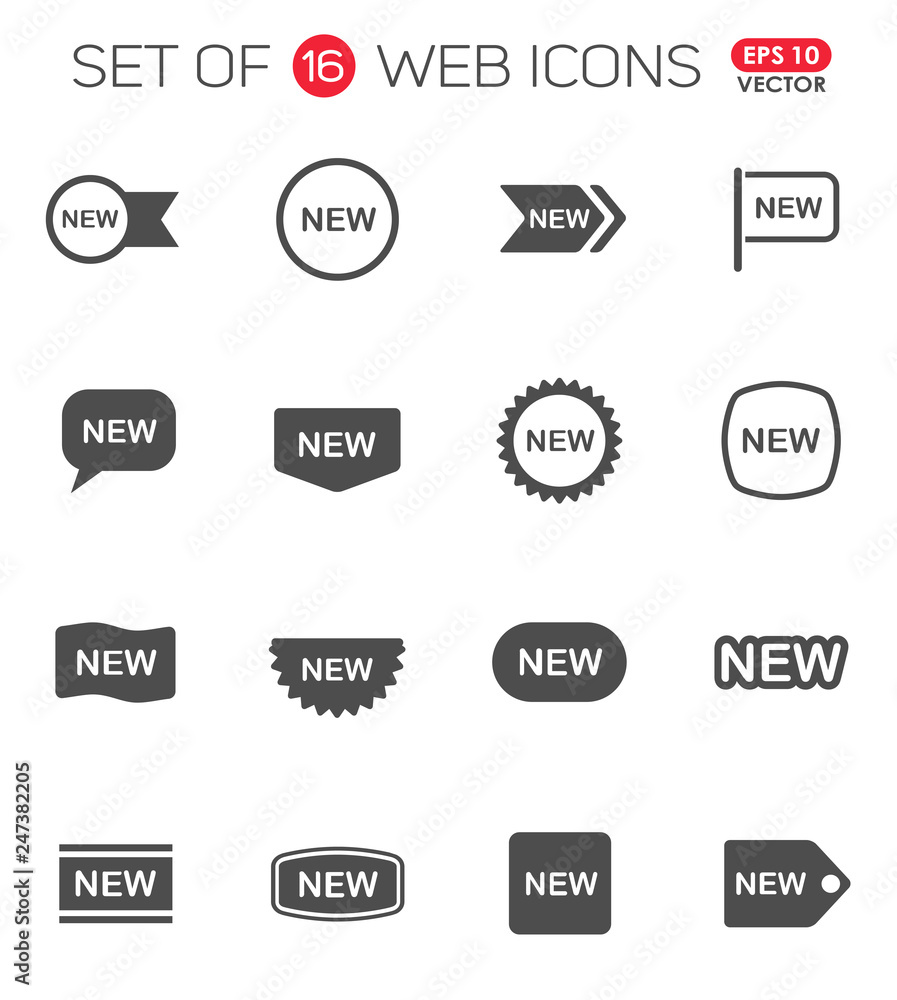 new sticker icon set. new sticker and label web icons for your project