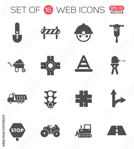road repairs icon set. road repairs web icons for your project