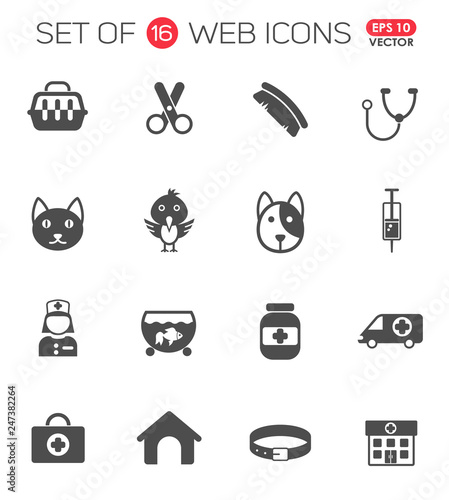 veterinary clinic icon set. veterinary clinic web icons for your project