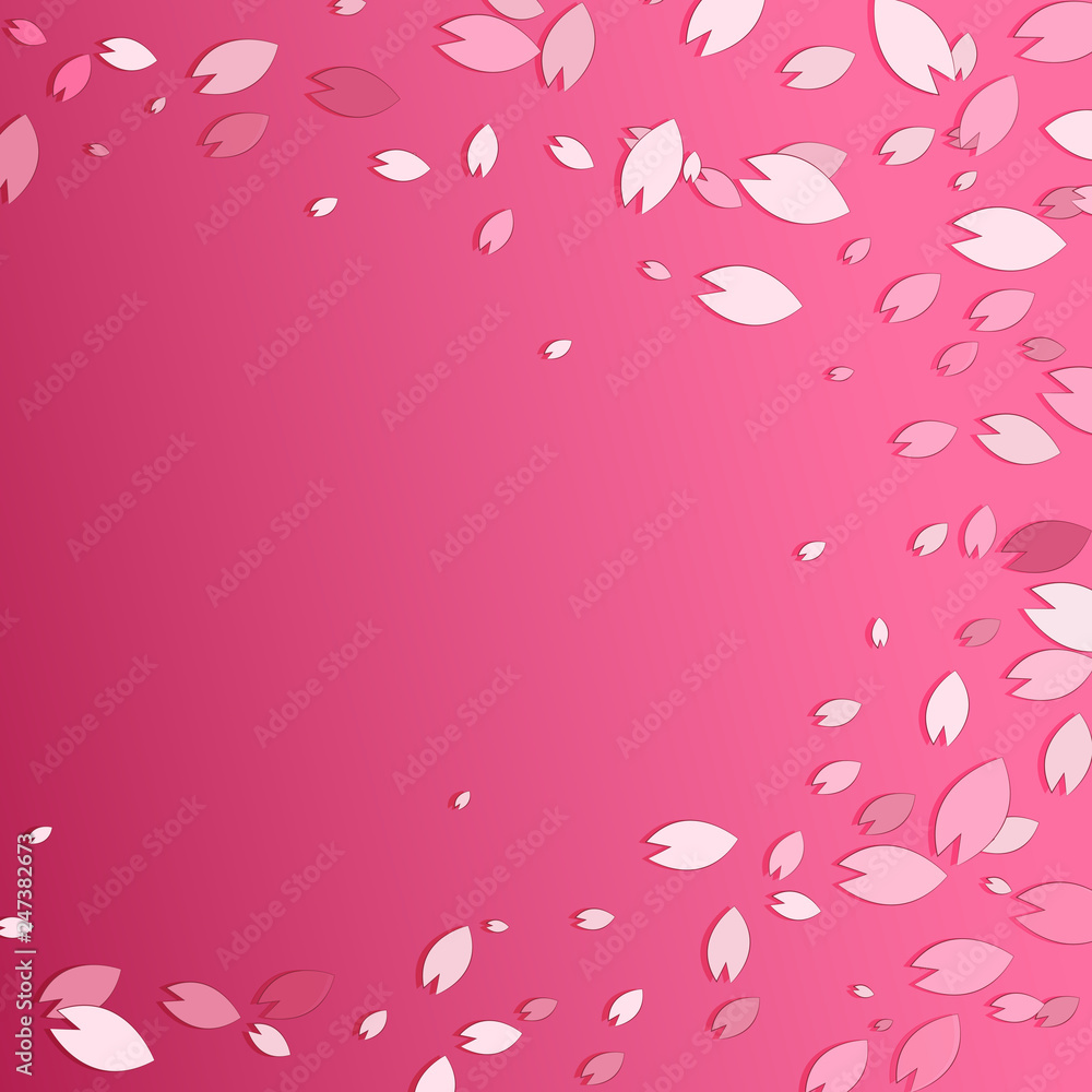 Abstract carmine background with pink petals.
