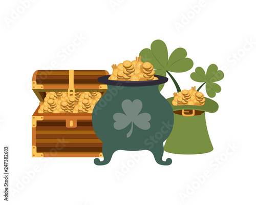 chest with coins isolated icon