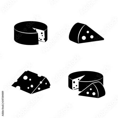 Cheese vector icon set. 